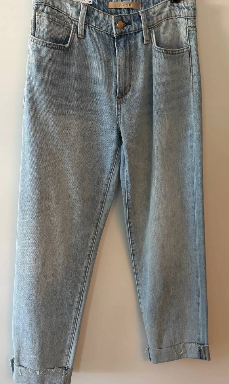 NEW JOE'S JEANS women's niki with raw cuff boyfriend jeans in grey